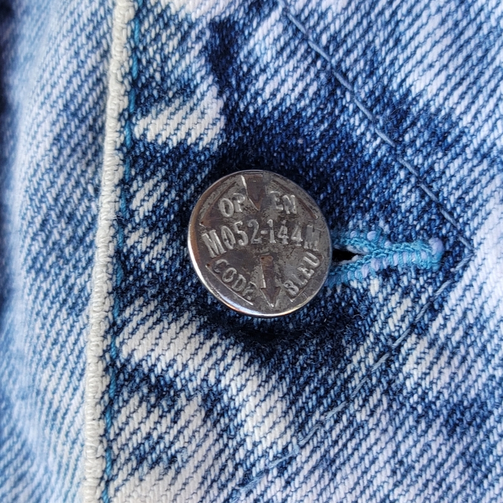 Vtg Code Bleu Acid Washed Cropped Distressed Jean Denim  Japanese Jacket - Picture 5 of 9
